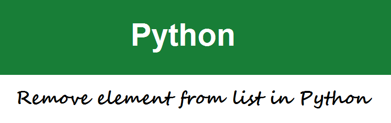 Remove element from list in Python