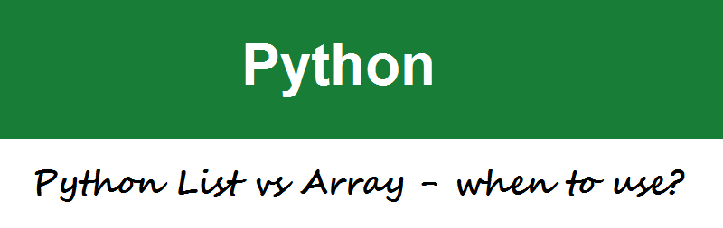 Python list vs array